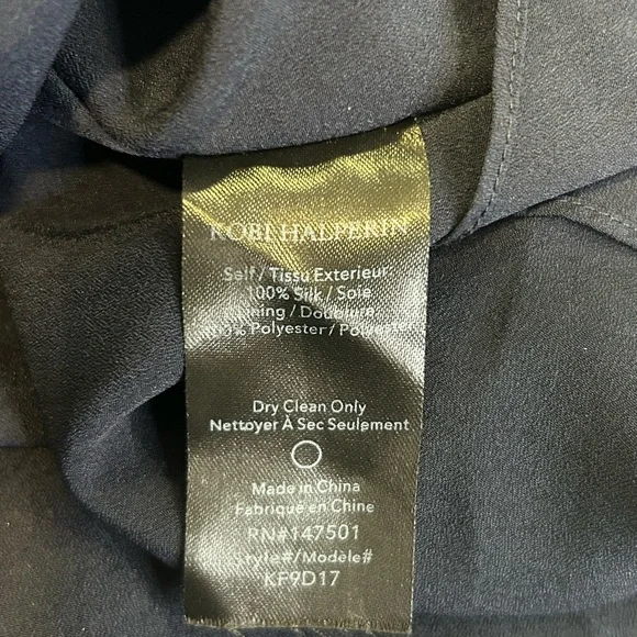 🖤”Kobi Halperin” 100% SILK Blue/Black/Cream Animal Print Bishop Sleeve Dress - Picture 12 of 13